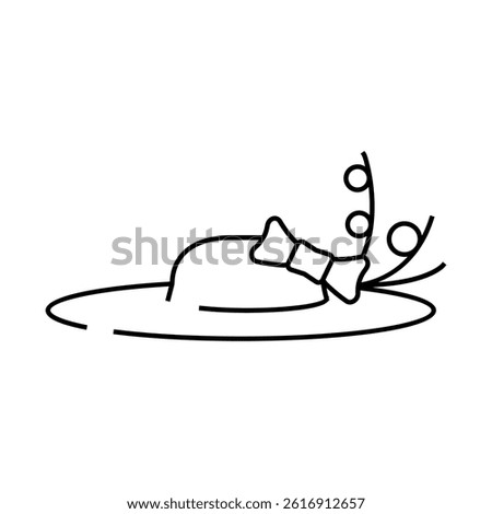 fascinator hat cap line icon vector. fascinator hat cap sign. isolated contour symbol black illustration