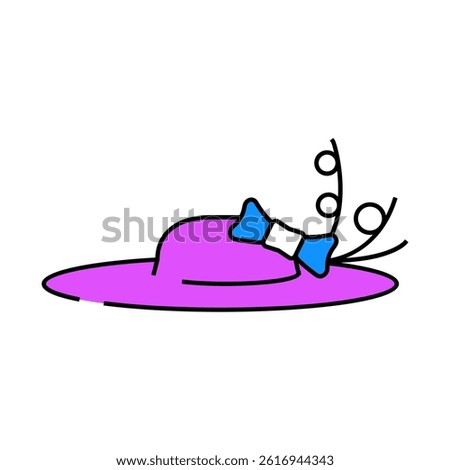 fascinator hat cap line icon vector. fascinator hat cap sign. isolated symbol illustration