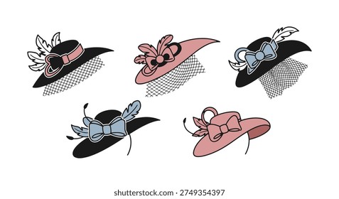 Fascinator Line art vector modern smooth minimal illustration