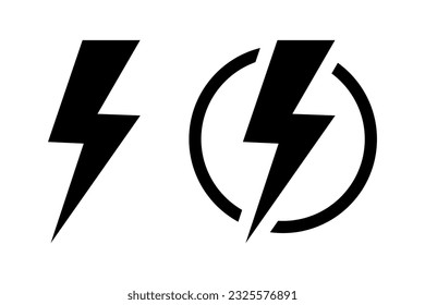 Icono del rayo del paro. Símbolo de energía eléctrica. Signo de energía eléctrica, ilustración vectorial.