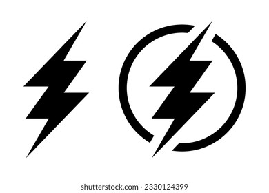 Icono del rayo del paro. Símbolo de energía eléctrica. Signo de energía eléctrica, ilustración vectorial