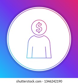 Fashian stail gradient Businessman with dollar sign instead of a head