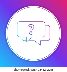 Fashian stail gradient Chat Speech Bubbles. Icon of Communication, Contact, FAQ, Answers and Questions, Chat or Dialogue.