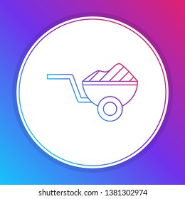 Fashian stail gradient Construction wheelbarrow vector icon