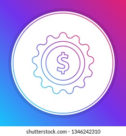 Fashian stail gradient Dollar badge, business medal glyph icon