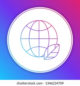 Fashian stail gradient Eco planet icon, mockup save planet logo