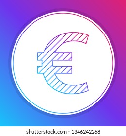 Fashian stail gradient Euro single icon. Currency