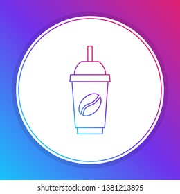 Fashian stail gradient Ice coffee vector illustration. Cold brew