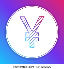 Fashian stail gradient Japanese Yen or Chinese Yuan currency symbol