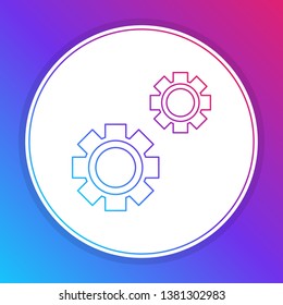 Fashian stail gradient Mechanism Icon. Gear symbol