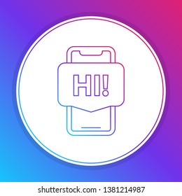 Fashian stail gradient Message "Hi"on smartphone