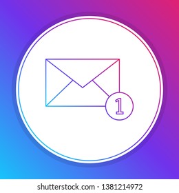 Fashian stail gradient New incoming messages icon with notification. Envelope with incoming message.