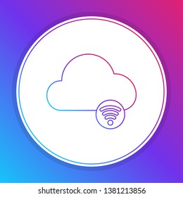 Fashian stail gradient Online cloud icon. Cloud computing contour symbol.