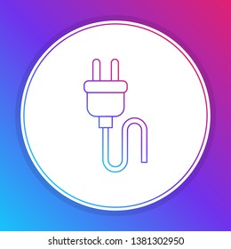 Fashian stail gradient Power cord sign icon. The wire icon. electric plug