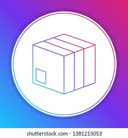 Fashian stail gradient Shipping box icon. Logistics delivery sign. Parcels tracking symbol.