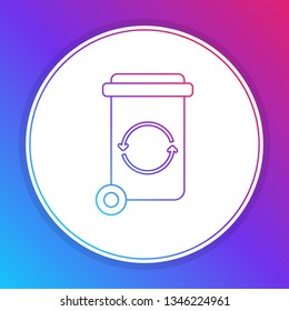 Fashian stail gradient Trash bin garbage vector icon