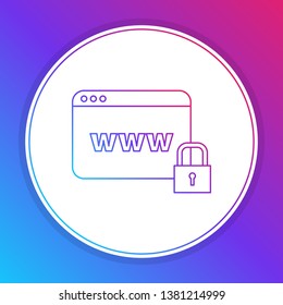 Fashian stail gradient Web site window privacy icon. Business, internet concept. Trendy www vector symbol