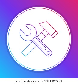 Fashian stail gradient Wrench and hammer. Tools icon