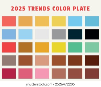 Fashion 2024-25 Trend Color Guide Palette Catalog Samples vector for fashion designers, business Trend, garments, paints colors company