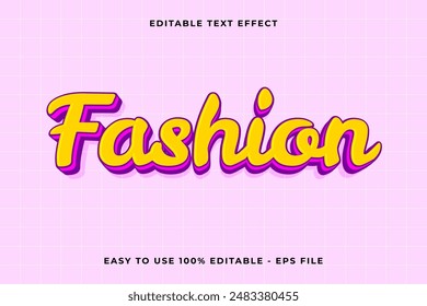 fashion 3d editable vector text effect. trendy style text effect