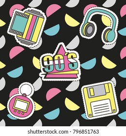 fashion 90s patches retro elements collection