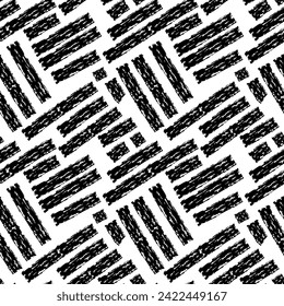 Diseño abstracto de moda contemporáneo sin costuras con líneas de carbón de crayón seco. Vector gráfico de acequia. Vector moderno y de moda. Grunge, patrón de textura para impresiones textiles.