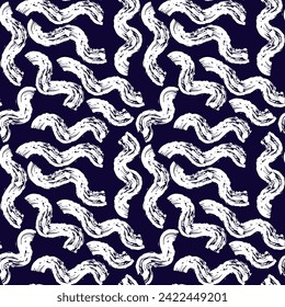 Fashion abstract contemporary seamless pattern with dry brush crayon charcoal lines. Graphic squiggle vector. Modern trendy Vector. Grunge, texture pattern for textile prints.