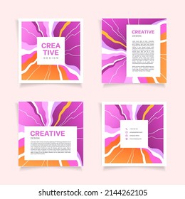 Fashion abstract design in bright colors for brochures, catalogues, flyers, leaflets. Artistic templates fluid art style. Creative liquid design. Concept for beauty design. Vector illustration.