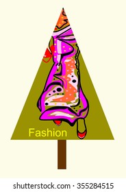 Fashion abstract print on the Christmas tree