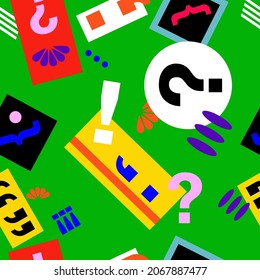 Fashion abstract seamless pattern, Background with geometric shapes, Vector illustration.