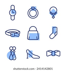 fashion accessories icon design collection