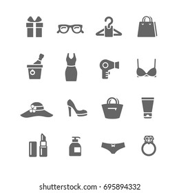 Fashion and accessories icons set