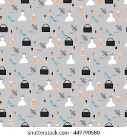 Fashion accessories pattern seamless. vector stock.