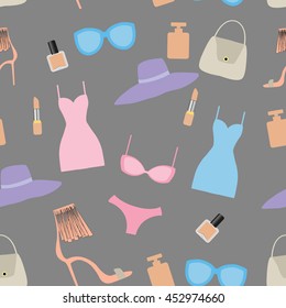 Fashion accessories pattern seamless. Vector stock.