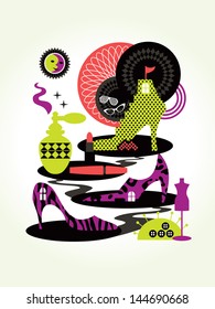 Fashion Accessories for women Concept Illustration