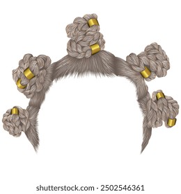 fashion african hairstyle buns braids. realistic
graphics. fashion beauty style.