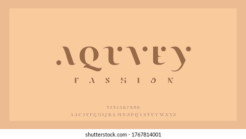 Fashion Alphabet Font and numeric, elegant type for logo, movie, tittle, creative  design, vector illustration