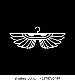 fashion angel wings hanger clothing modern logo design vector