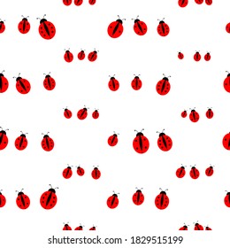 Fashion animal seamless pattern with colorful ladybags on white background. Template design for invitation, poster, card, fabric, textile. Cute holiday illustration for baby. 