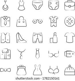 Fashion Apparel Line Icons Pack 