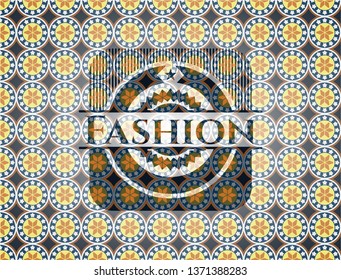 Fashion arabic badge background. Arabesque decoration.