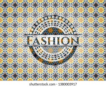 Fashion arabic style badge. Arabesque decoration.