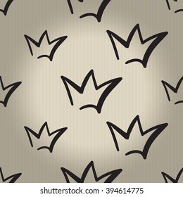 Fashion attractive wedding background with crown. Beautiful hand drawn sketch on vintage background. Fashion, style, beauty, advertising greeting card, banner, design