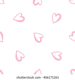 Fashion attractive fashion wedding background with pink heart. Beautiful hand drawn sketch on white background. Fashion, style, beauty, advertising greeting card, banner, design