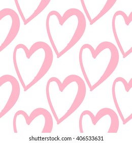 Fashion attractive fashion wedding background with pink heart. Beautiful hand drawn sketch on white background. Fashion, style, beauty, advertising greeting card, banner, design