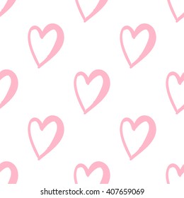 Fashion attractive fashion wedding background with pink heart. Beautiful hand drawn sketch on white background. Fashion, style, beauty, advertising greeting card, banner, design
