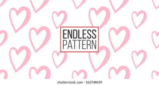 Fashion attractive wedding background with pink heart. Beautiful hand drawn sketch on white background. Fashion, style, beauty, advertising greeting card, banner, design