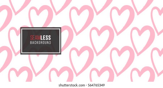 Fashion attractive wedding background with pink heart. Beautiful hand drawn sketch on white background. Fashion, style, beauty, advertising greeting card, banner, design