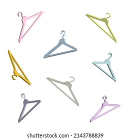 fashion background falling floating clothes hanger pastel color in 3d style