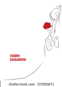 fashion background with girl or woman with flowers